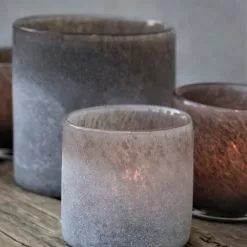 Majas Cottage - Ljuslykta Lumiere Coffe Frost 8,5x8 CM