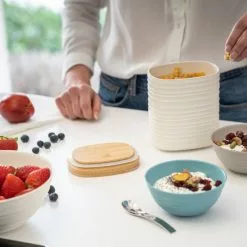 Guzzini - Förvaringsburk Med Bambulock Tierra Beige M