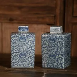 Annuzza - Teflaska Blåvit Fyrkantig