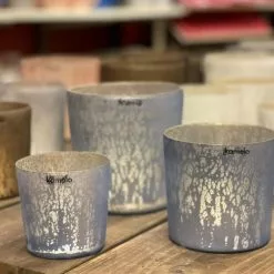 Kamelo - Ljuslykta Stor Ljusblå Med Guldig Insida