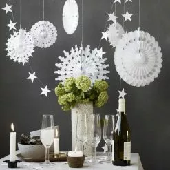 HOUSE DOCTOR -PAPPERS ORNAMENT DIA 30 CM VIT 4-PACK -Högtider kampanj web1200 white ga1092 04